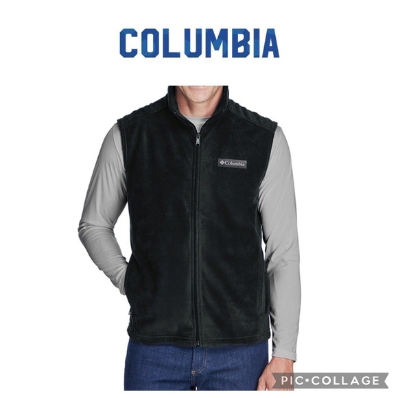 Columbia Men Black Steens Mountain full zip Fleece Vest jacket size XXL - Picture 1 of 11